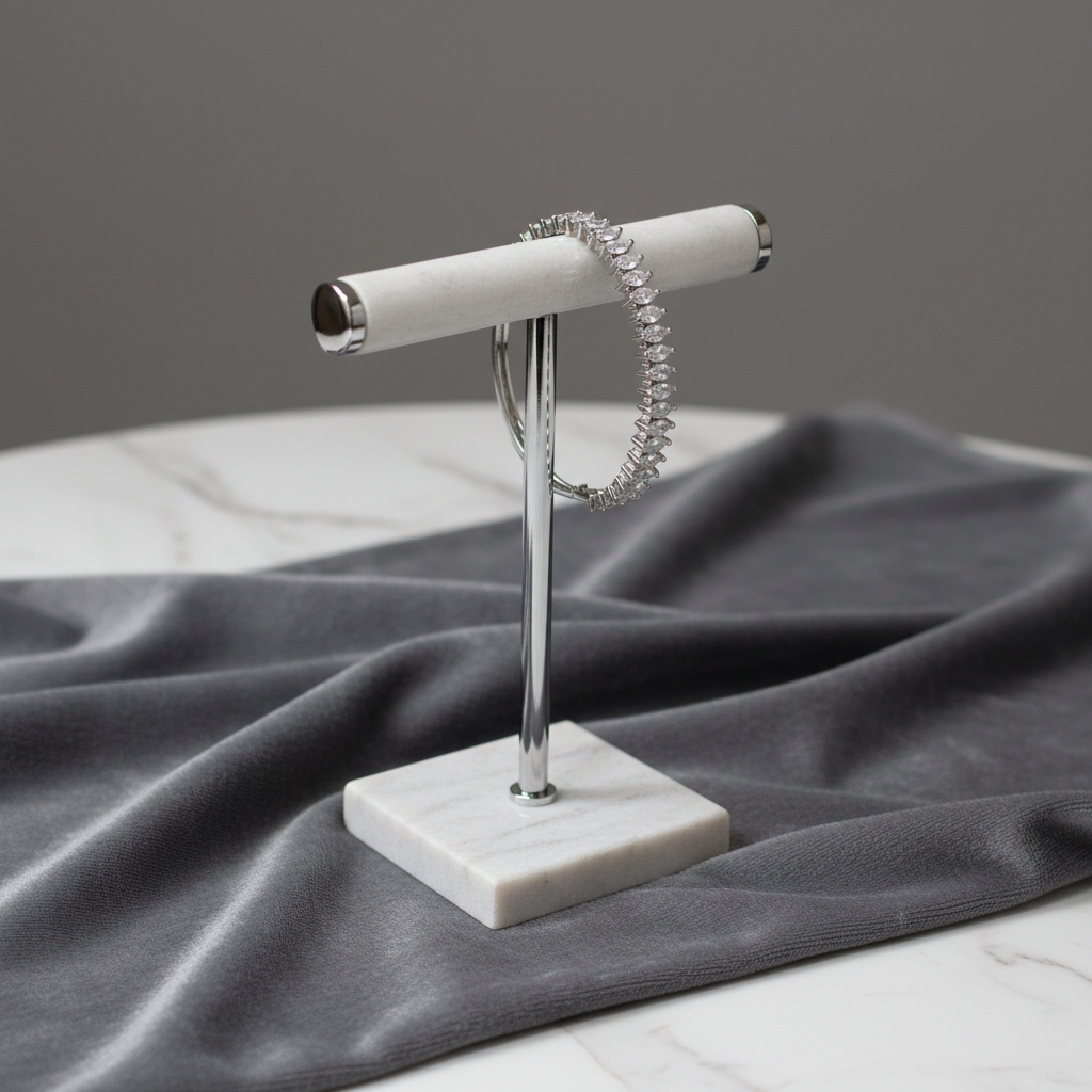 Crystal marquise bracelet on display stand