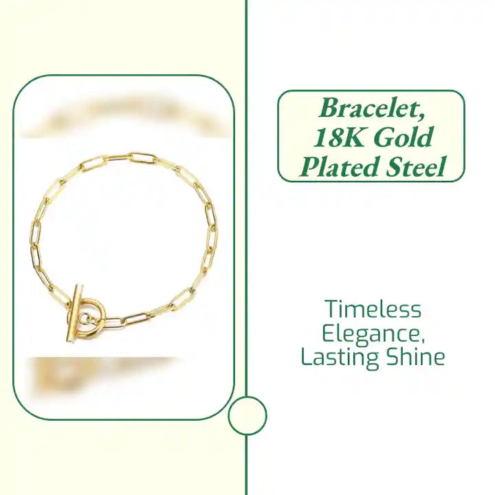 Bracelet, 18K Gold Plated Steel by@Outfy