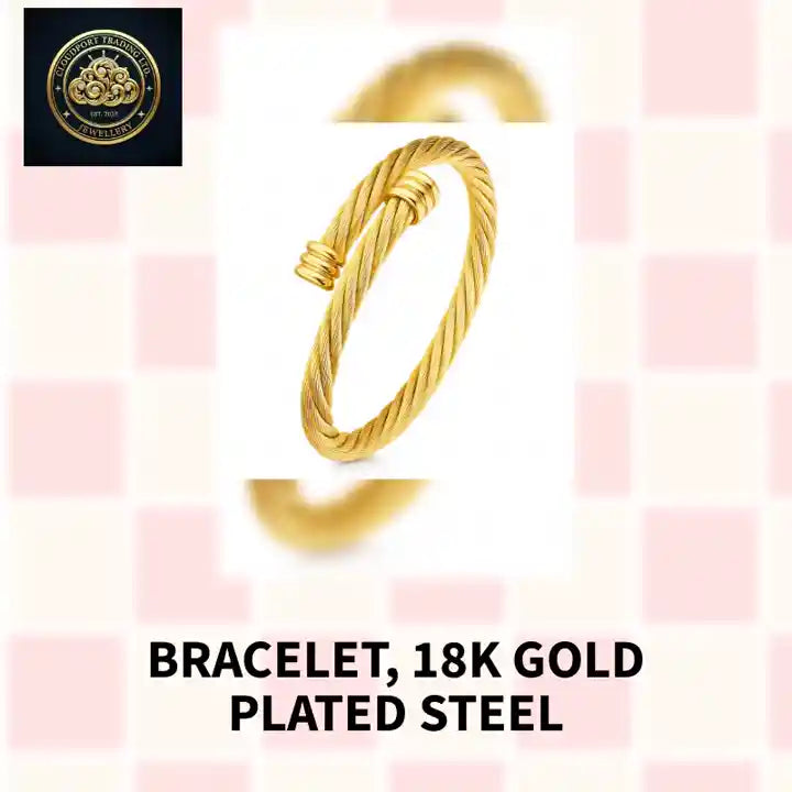 Bracelet, 18K Gold Plated Steel by@Outfy